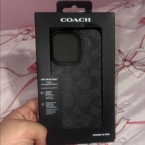 Coach Black Slim Wrap Case for iPhone 15 Pro